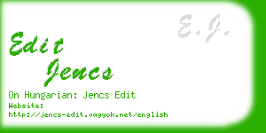 edit jencs business card